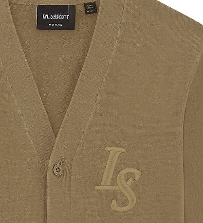 Lyle & Scott Cardigan - Knitted - Monogram - Tiger's Eye