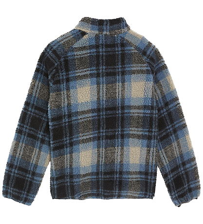 Lyle & Scott Fleece Jacket - Jacquard Sherpa - Navy Check