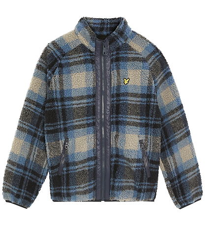 Lyle & Scott Fleece Jacket - Jacquard Sherpa - Navy Check