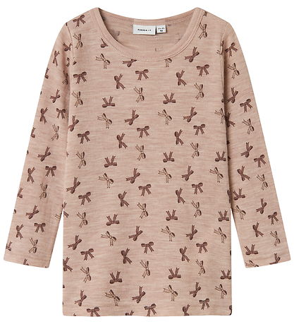 Name It Bluse - Wolle - NmfWang - Shadow Grau/Schleifen