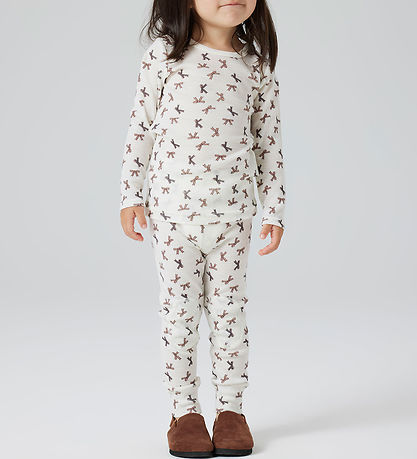 Name It Leggings - Wool - NmfWang - Snow White/Bows