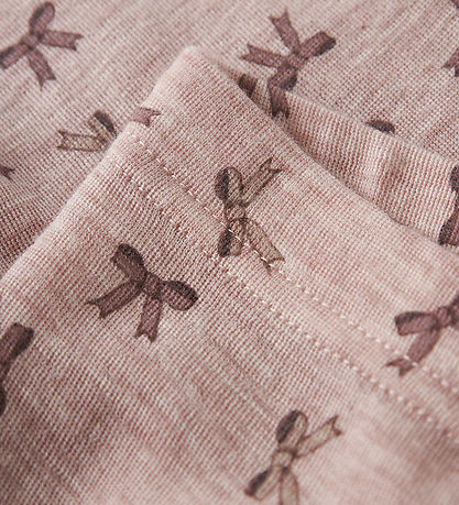 Name It Leggings - Ull - NmfWang - Shadow Grå/Rosetter