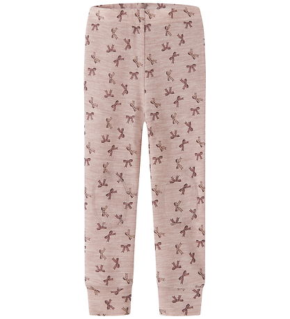 Name It Leggings - Ull - NmfWang - Shadow Grå/Rosetter