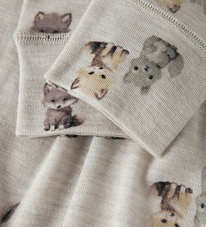 Name It Leggings - Wool - NmmWang - Nacreous Cloud/Forest Animal