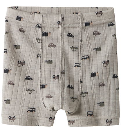Name It Boxershorts - Wolle - NmmWang - Perlmutt Cloud/Small Car