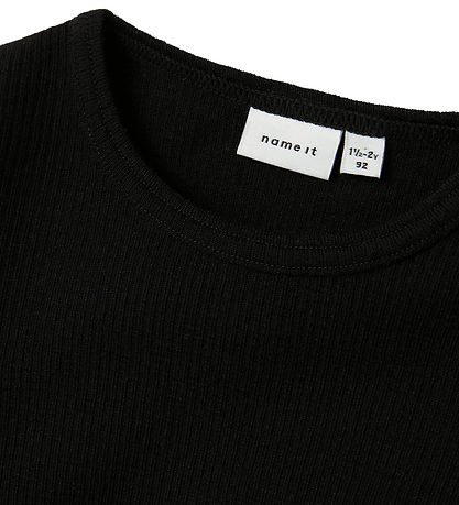 Name It Blússa - Ull - Rib - NmnWax - Black