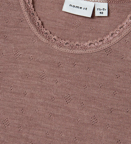 Name It Undershirt - Wool - Pointelle - NmfWang - Antler
