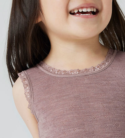 Name It Undershirt - Wool - Pointelle - NmfWang - Antler