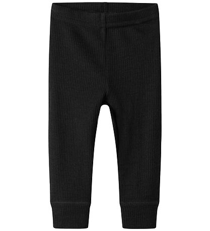 Name It Leggings - Wool - Rib - Noos - NbnWax - Black