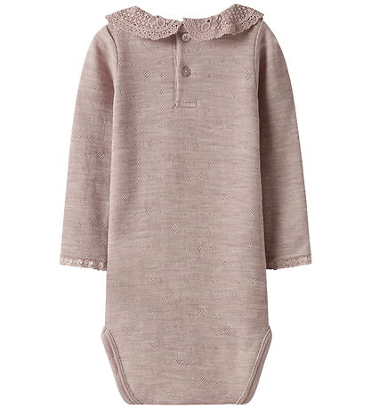 Name It Bodysuit l/s - Wool - NbfWang - Shadow Gray