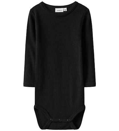 Name It Samfella l/e - Ull - Númer - Rib - NbnWax - Black