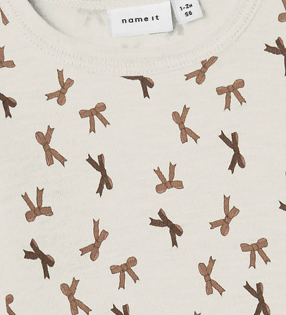 Name It Bodysuit l/s - Wool - NbfWang - Snow White/Bows