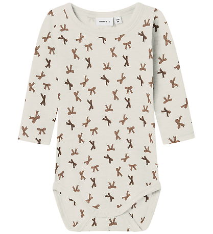 Name It Bodysuit l/s - Wool - NbfWang - Snow White/Bows