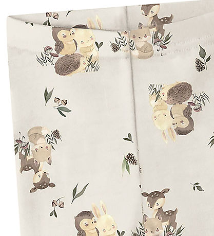Name It Leggings - Wool - NbnWillu - Snow White/Forest Animals