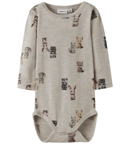Name It Bodysuit l/s - Wool - NbmWang - Nacreous Cloud/Forest An