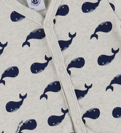 Petit Bateau Pyjamasdräkt - Beigemelerad m. Valar