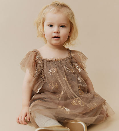 Sofie Schnoor Kleid - Tüll - BlossomSB - Brown m. Glitter