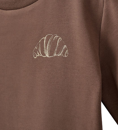 Sofie Schnoor T-shirt - Ash task - Brown w. Croissant