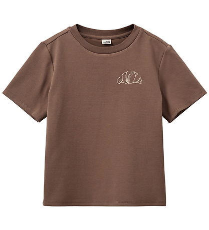 Sofie Schnoor T-shirt - Ash task - Brown w. Croissant