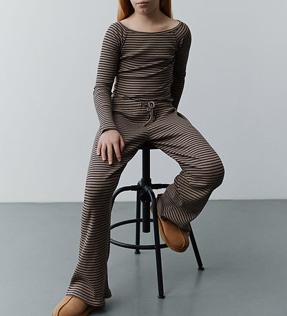 Sofie Schnoor Trousers - Rib - Abigale - Brown Striped