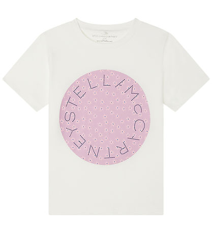 Stella McCartney Kids Stuttermabolur - Ivory M. Bleikt