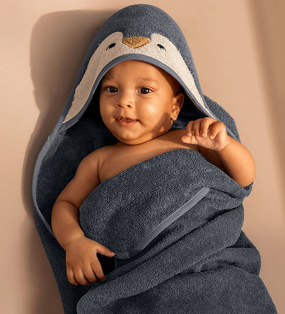 Liewood Baby towel - 70x70 cm - Albert - Penguin - Oceanview