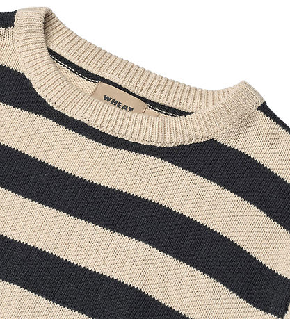 Wheat Tröja - Stickad - Morgan - Marinblå Stripe