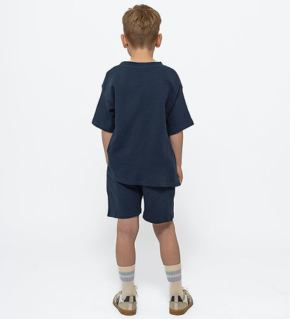 The New T-shirt - TnNudvig Waffle - Mood Indigo