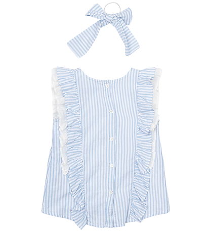 The New Topp/Hårsnodd - TnNalani - White Swan Striped m. Glimme