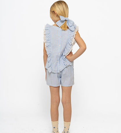 The New Topp/Hårsnodd - TnNalani - White Swan Striped m. Glimme