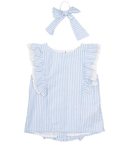 The New Topp/Hårsnodd - TnNalani - White Swan Striped m. Glimme