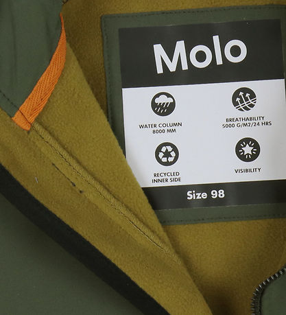 Molo Softshell Jacket w. Fleece - Cloudy - Forest Block