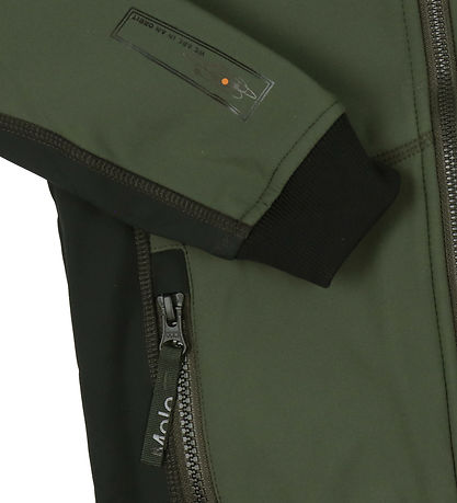 Molo Softshell Jacket w. Fleece - Cloudy - Forest Block