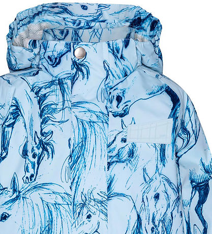 Molo Rain Jacket - Waiton - Sky Blue Horses