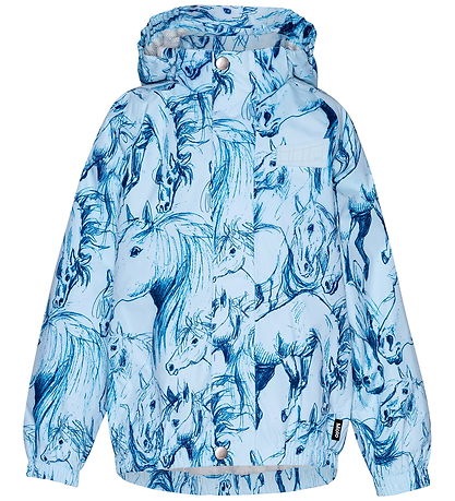 Molo Rain Jacket - Waiton - Sky Blue Horses