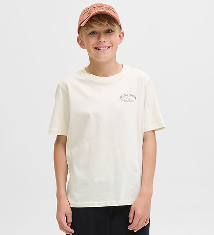 Jack & Jones Stuttermabolur - JjeBrandes - Antique White