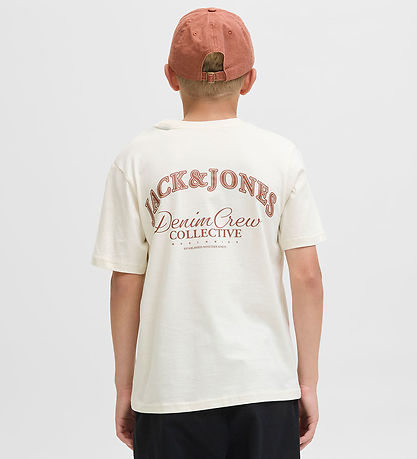 Jack & Jones Stuttermabolur - JjeBrandes - Antique White