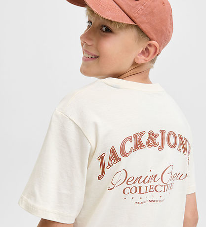 Jack & Jones Stuttermabolur - JjeBrandes - Antique White