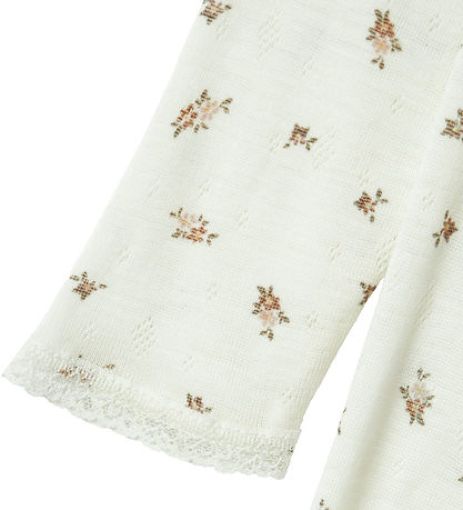 Name It Nightsuit - Wool - NmfWang - Snow White/Small flowers