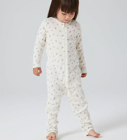 Name It Nightsuit - Wool - NmfWang - Snow White/Small flowers