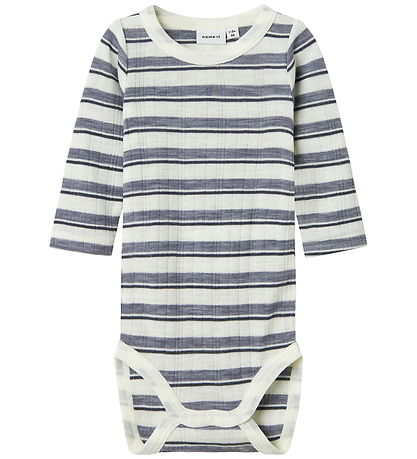 Name It Bodysuit l/s - Wool - Noos - NbmWang - Folkstone Gray/Sn