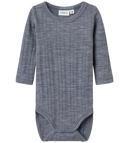 Name It Romper l/s - Wol - Noos - NbmWang - Folkstone Grijs