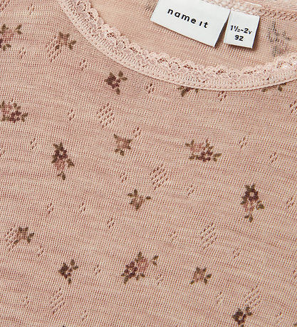 Name It Bluse - Wolle - Noos - NmfWang - Shadow Grau/Small Blume