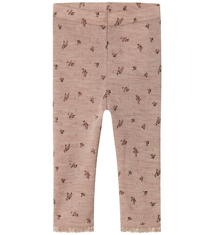 Name It Leggings - Wolle - Noos - NbfWang - Shadow Grau/Small fl