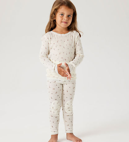 Name It Leggings - Wolle - Noos - NmfWang - Snow White/Small flo