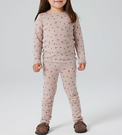 Name It Leggings - Wolle - Noos - nmfWang - Shadow Grau/Small fl