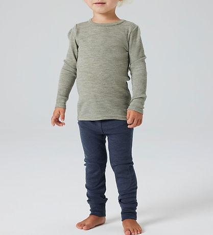Name It Leggings - Wool - Rib - Noos - NmnWax - Ombre Blue