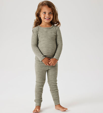 Name It Leggings - Wool - Rib - Noos - NmnWax - Dried Sage
