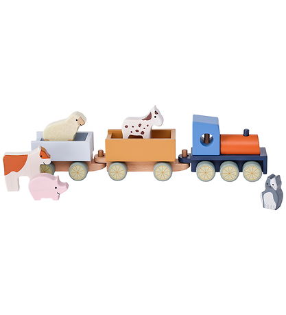 Kids Concept Tåg m. Djur - 40 cm