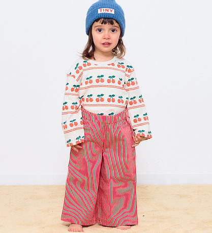 Tiny Cottons Bluse - Rib - Cherry - Light Cream Heather